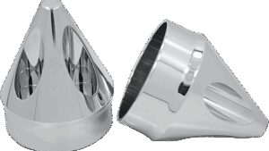 AVON GRIPS Front Axle Nut Cover - Chrome - Spike - 1"
