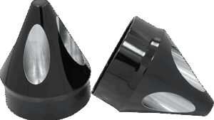 AVON GRIPS Front Axle Nut Cover - Black - Spike - 7/8"/1"