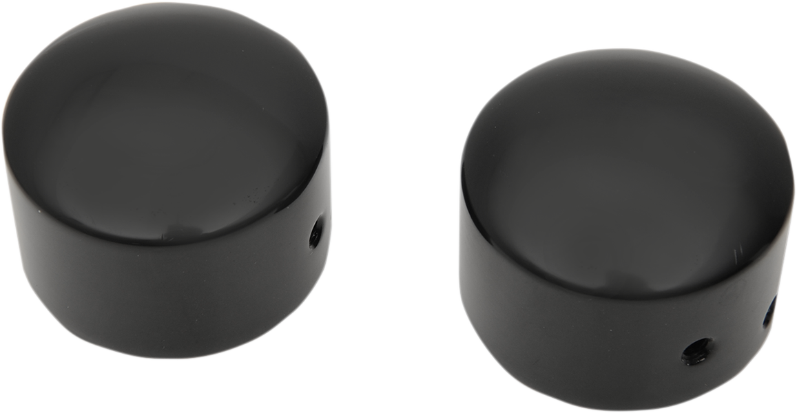DRAG SPECIALTIES Axle Caps - Black - Front - Pair