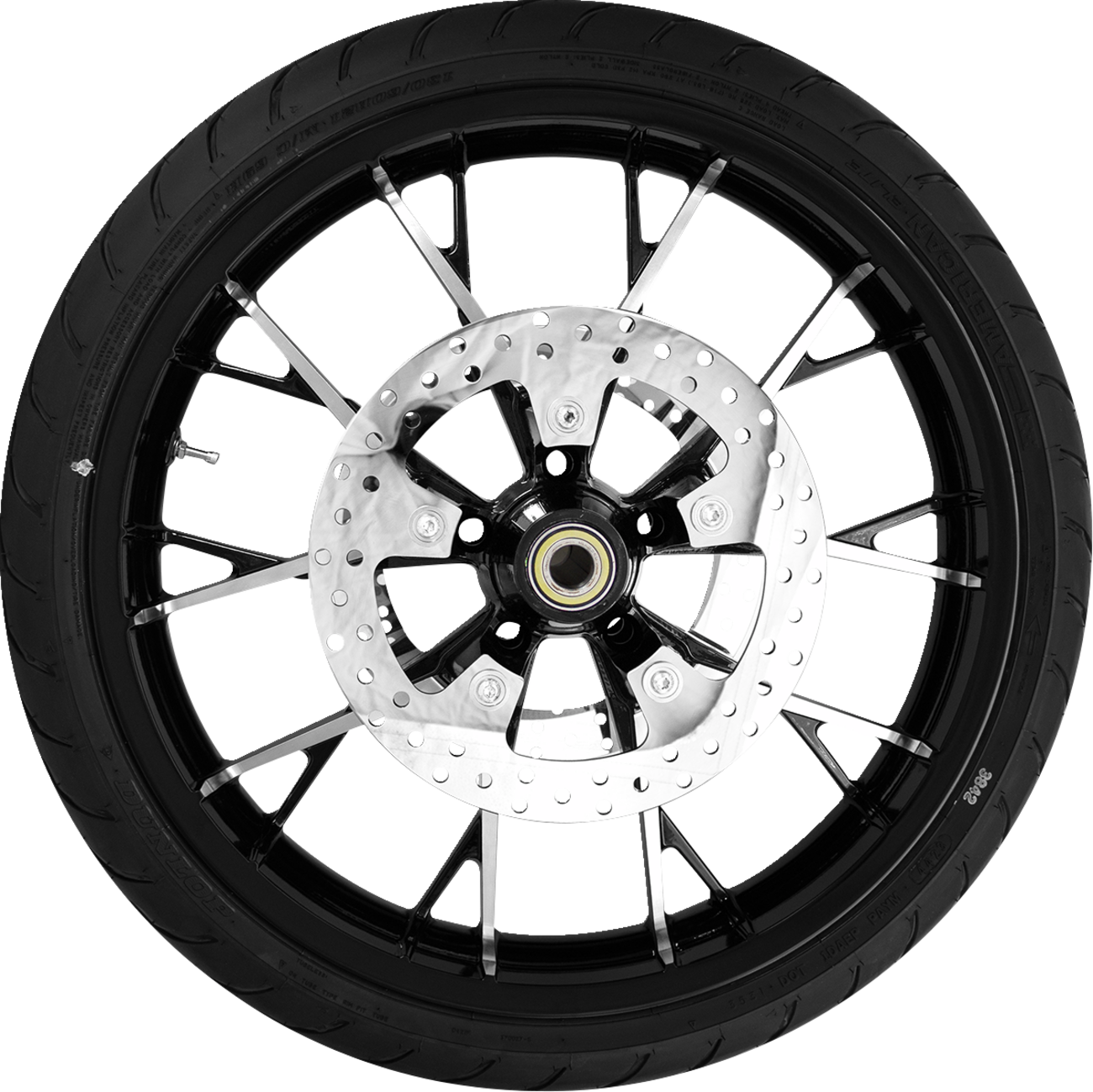 COASTAL MOTO WHEEL FRONT MARLIN W/TIRE ABS (TPMS) BLACK CUT 21"