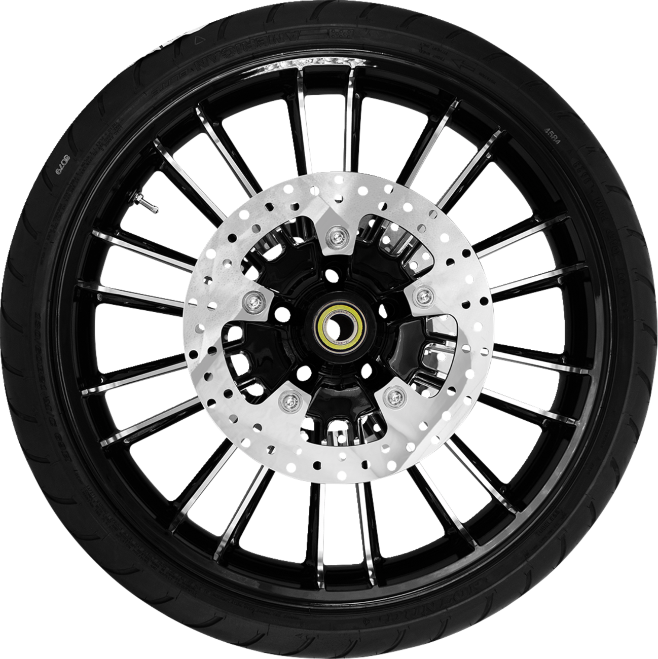 COASTAL MOTO WHEEL FRONT ATLANTIC W/TIRE ABS (TPMS) BLACK CUT 21"