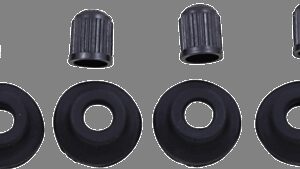 BOLT Valve Stem Grommet/Cap - Black - 4 Pack