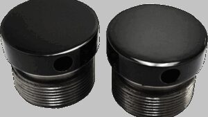 LA CHOPPERS Flush-Mount Fork Cap - 39 mm - Gloss Black Powder Coat