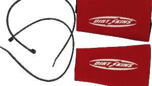 SCHAMPA & DIRT SKINS Fork Covers - 2 mm Neoprene - Red/White - Standard