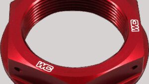 WORKS CONNECTION Steering Stem Nut - Red - Honda