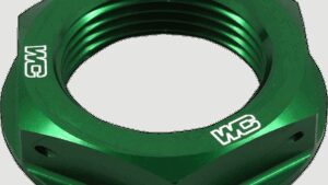 WORKS CONNECTION Steering Stem Nut - Green - Kawasaki