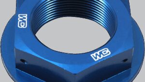 WORKS CONNECTION Steering Stem Nut - Blue - Yamaha