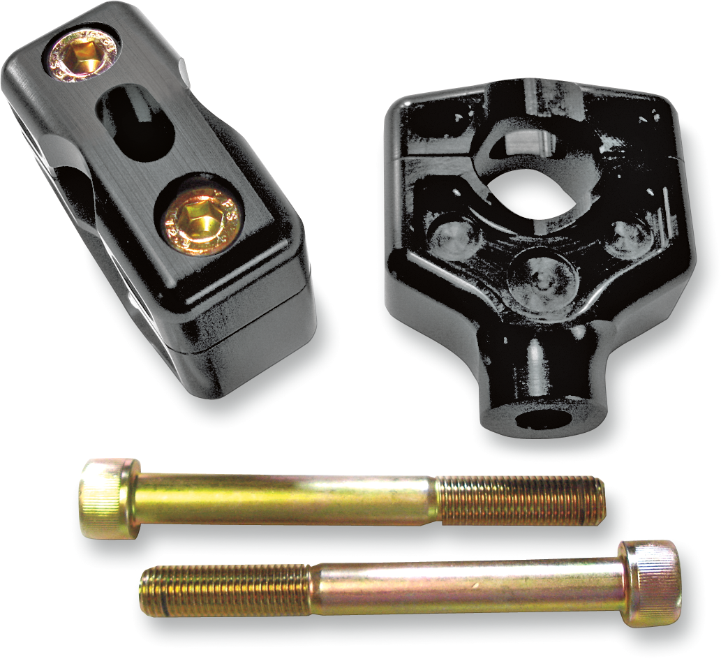 JOKER MACHINE Dual Handlebar Riser Clamp Assembly - 2" - Harley Davidson - Black