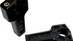 JOKER MACHINE Dual Handlebar Riser Clamp Assembly - 4" - Harley Davidson - Black