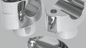 LA CHOPPERS Hefty Smooth Handlebar Risers for 1-1/4" Handlebars - 1-1/2" - Chrome