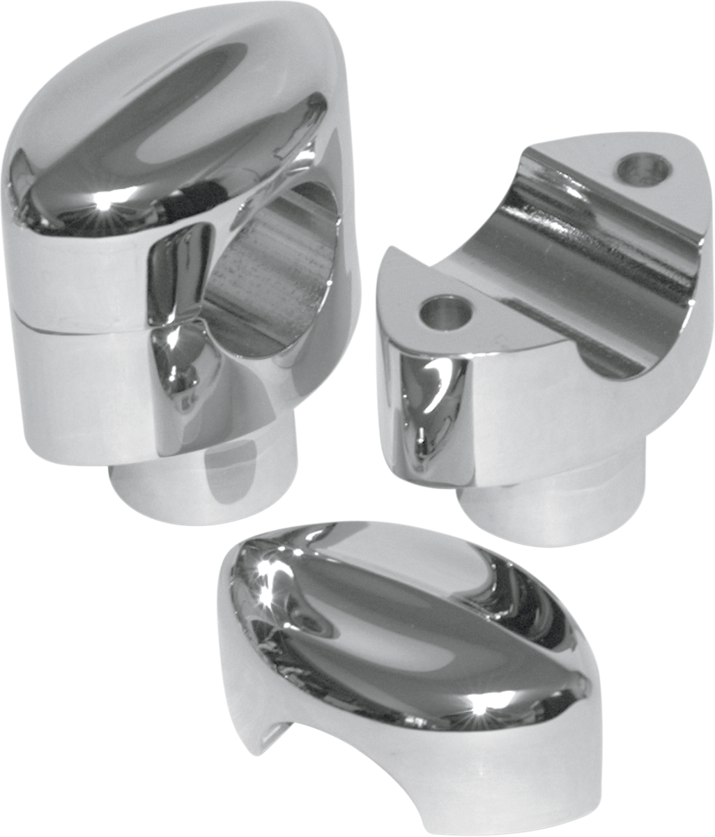 LA CHOPPERS Hefty Smooth Handlebar Risers for 1-1/4" Handlebars - 1-1/2" - Chrome