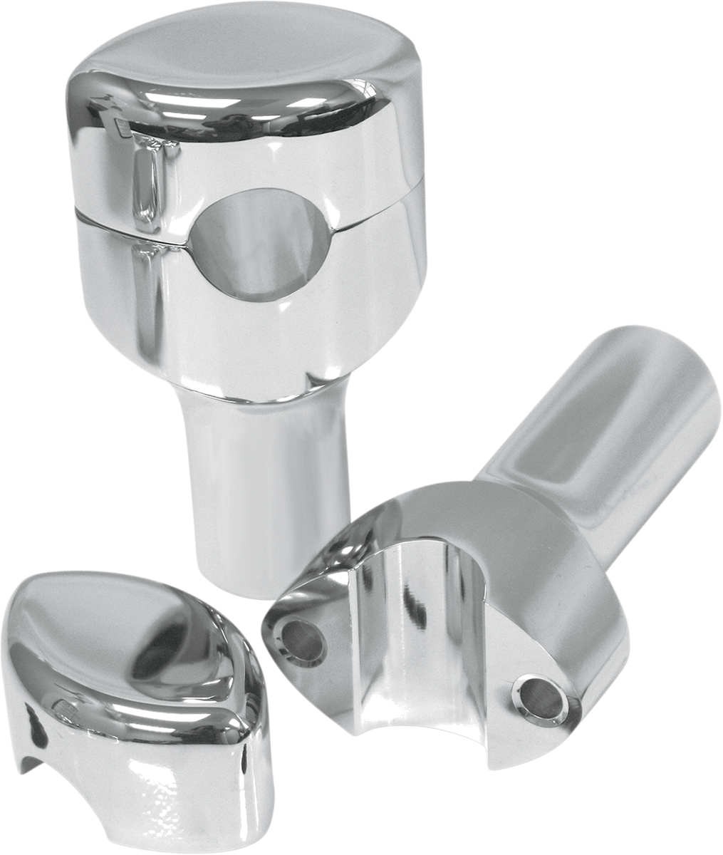 LA CHOPPERS Hefty Smooth Handlebar Risers for 1-1/4" Handlebars - 3" - Chrome