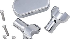 LA CHOPPERS Solid Handlebar Riser & Top Clamp Kit - 3" - Chrome