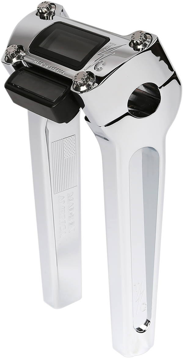 THRASHIN SUPPLY CO. Handlebar Risers - Straight - 8" - Gauge Cutout - Chrome