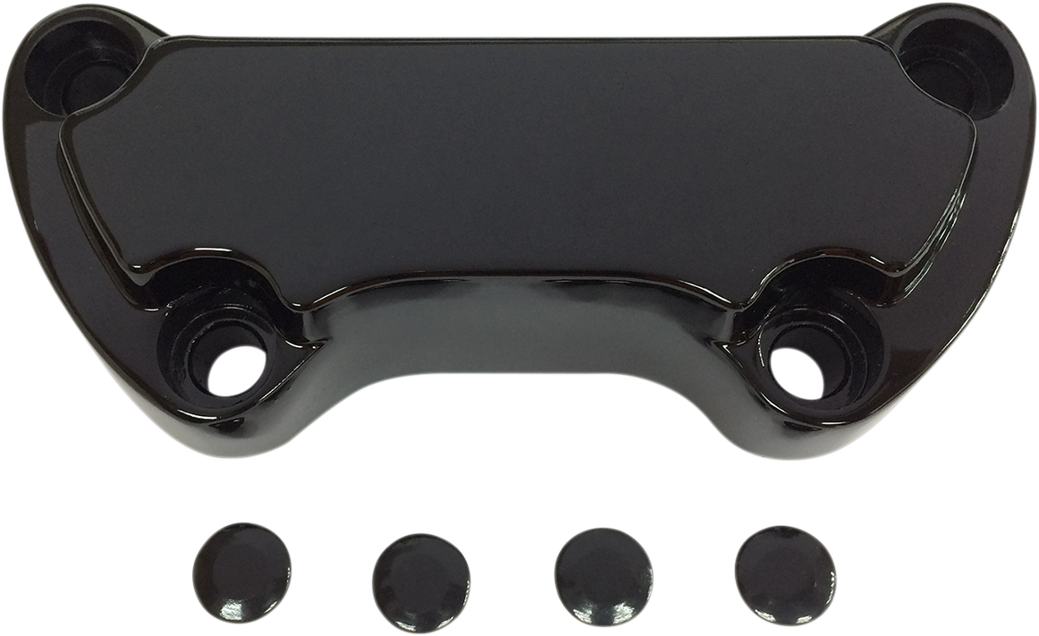 DRAG SPECIALTIES Handlebar Clamp - Scalloped - Black