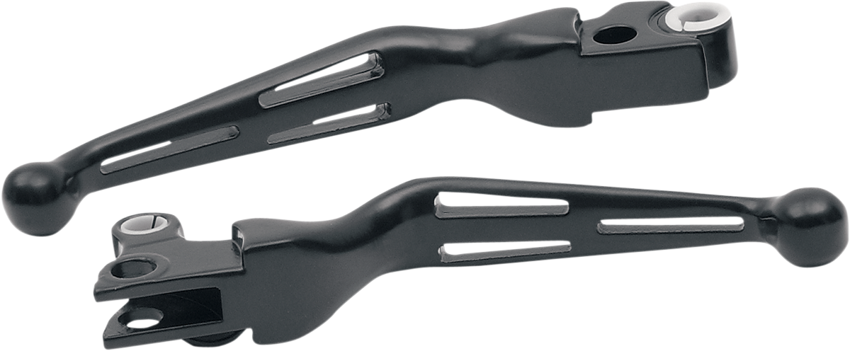 DRAG SPECIALTIES Slotted Wide Blade Lever Set - Black