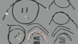 BURLY BRAND Complete Black Vinyl Handlebar Cable/Line Kit for Ape Hangers - 14" - '96-'03 Sportster