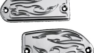 BARON Master Cylinder Cover - Flame - Yamaha - Chrome