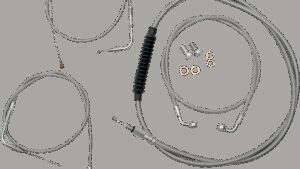 LA CHOPPERS Standard Stainless Braided Handlebar Cable/Brake Line Kit - 18"-20" Ape Hangers - '96-'06 Softail