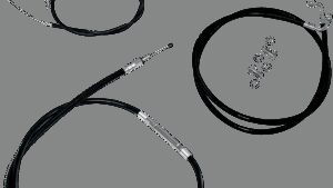 LA CHOPPERS Standard Black Vinyl Handlebar Cable/Brake Line Kit - 12"-14" Ape Hangers - '08-'11 FLSTSB