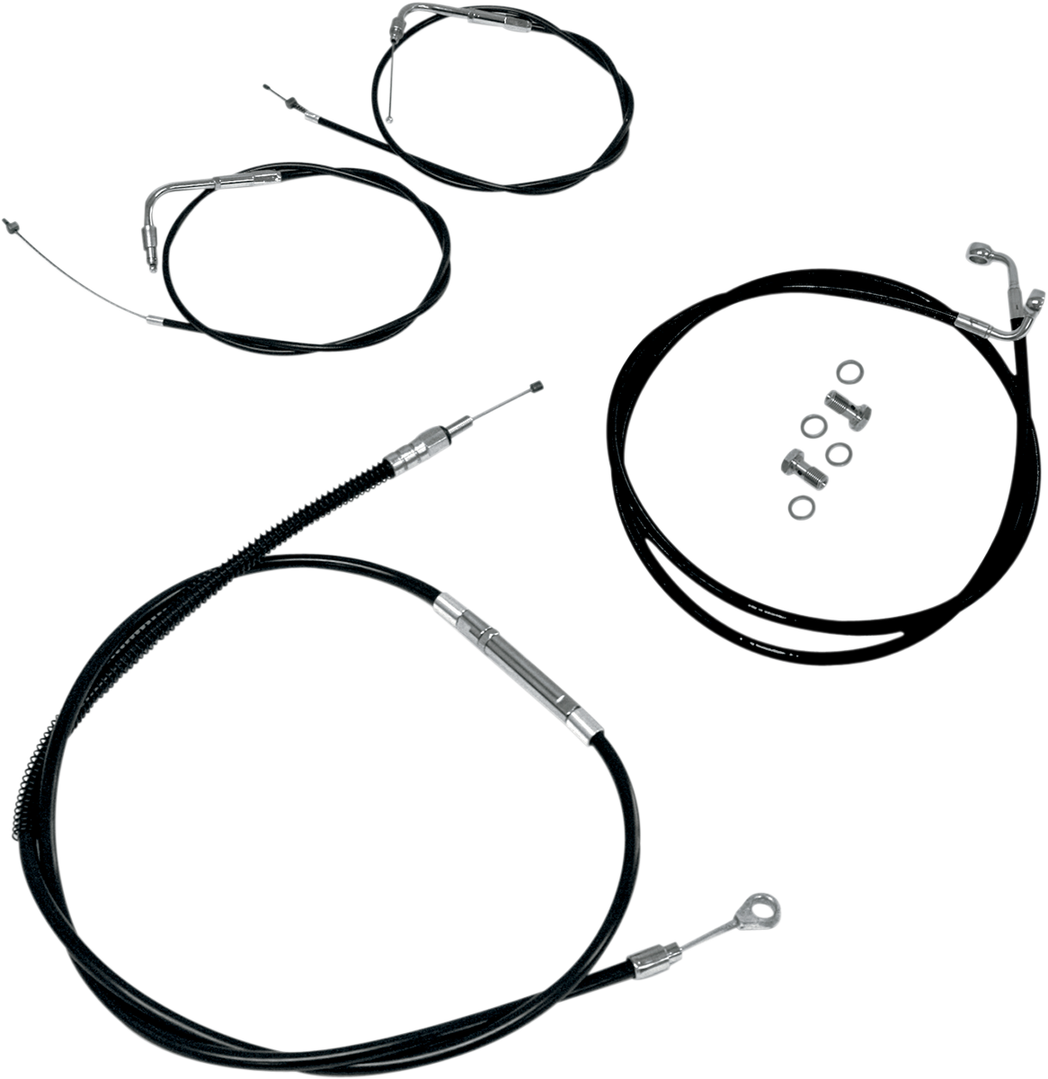 LA CHOPPERS Standard Black Vinyl Handlebar Cable/Brake Line Kit - 12"-14" Ape Hangers - '08-'11 FLSTSB