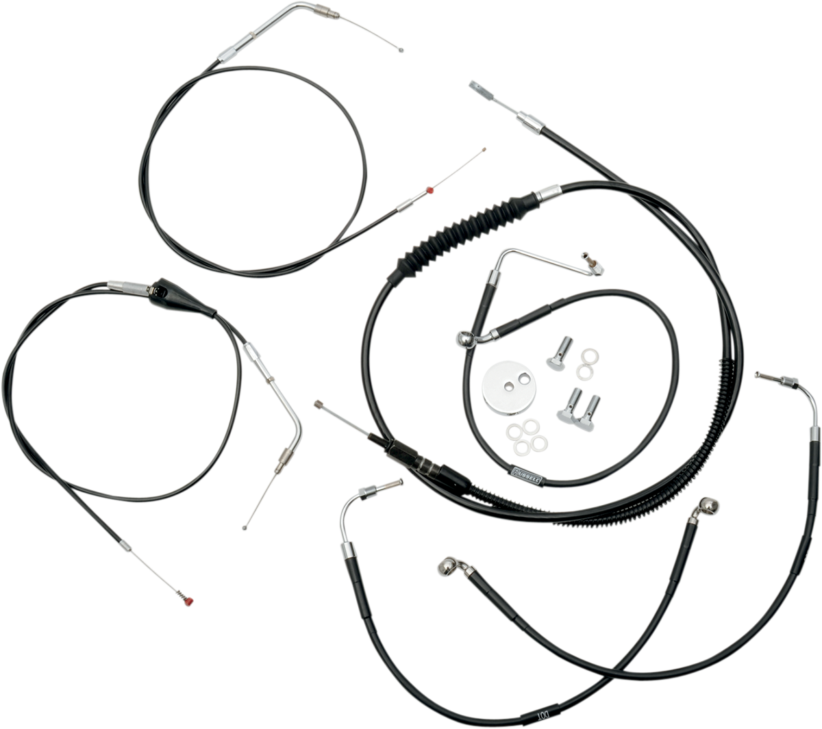 LA CHOPPERS Standard Black Vinyl Handlebar Cable/Brake Line Kit - 18"-20" Ape Hangers - '96-'07 Touring