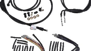 BURLY BRAND Complete Black Vinyl Handlebar Cable/Line Kit for Ape Hangers - 16" - '00-'06 FLST