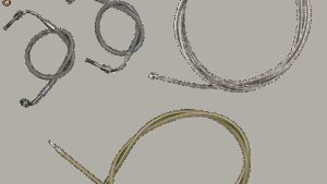 LA CHOPPERS Standard Stainless Braided Handlebar Cable/Brake Line Kit - 15"-17" Ape Hangers - '09-'13 FLH