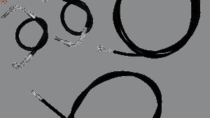 LA CHOPPERS Standard Black Vinyl Handlebar Cable/Brake Line Kit - 12"-14" Ape Hangers - '08-'13 FLH