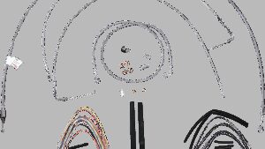 BURLY BRAND Complete Stainless Braided Handlebar Cable/Brake Line Kit - 18" Ape Hangers - '00-'06 FLST