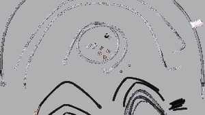 BURLY BRAND Complete Stainless Braided Handlebar Cable/Brake Line Kit - 14" Ape Hangers - '11-'14 FLS