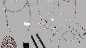 BURLY BRAND Complete Stainless Braided Handlebar Cable/Brake Line Kit - 16" Ape Hangers - '07 Touring