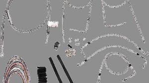 BURLY BRAND Complete Stainless Braided Handlebar Cable/Brake Line Kit - 14" Ape Hangers - '07 Touring