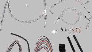 BURLY BRAND Complete Stainless Braided Handlebar Cable/Brake Line Kit - 16" Ape Hangers - '08-'13 Touring