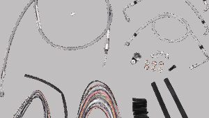 BURLY BRAND Complete Stainless Braided Handlebar Cable/Brake Line Kit - 18" Ape Hangers - '08-'13 Touring