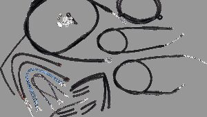 BURLY BRAND Complete Black Vinyl Handlebar Cable/Line Kit for Ape Hangers - 12" - '12-'17 Dyna