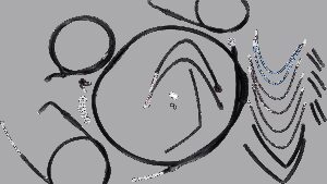 BURLY BRAND Complete Black Vinyl Handlebar Cable/Line Kit for Ape Hangers - 14" - '11-'15 FLS