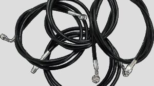 LA CHOPPERS Standard Black Vinyl Handlebar Cable/Brake Line Kit - 18"-20" Ape Hangers - '14-'16 FLH