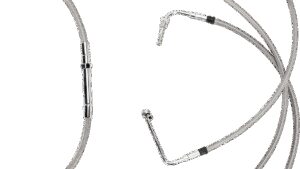 BURLY BRAND Complete Stainless Braided Handlebar Cable/Brake Line Kit - 13" Ape Hangers- '08-'13 FLH