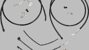 BURLY BRAND Complete Black Vinyl Handlebar Cable/Line Kit for Ape Hangers - 13" - ABS - '14-'16 FLH