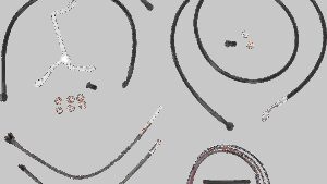 BURLY BRAND Complete Black Vinyl Handlebar Cable/Line Kit for Ape Hangers - 15" - '14-'16 FLH