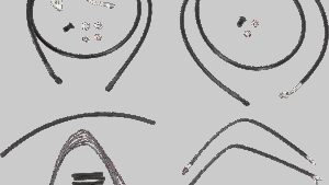 BURLY BRAND Complete Black Vinyl Handlebar Cable/Line Kit for Ape Hangers - 15" - ABS - '14-'16 FLH