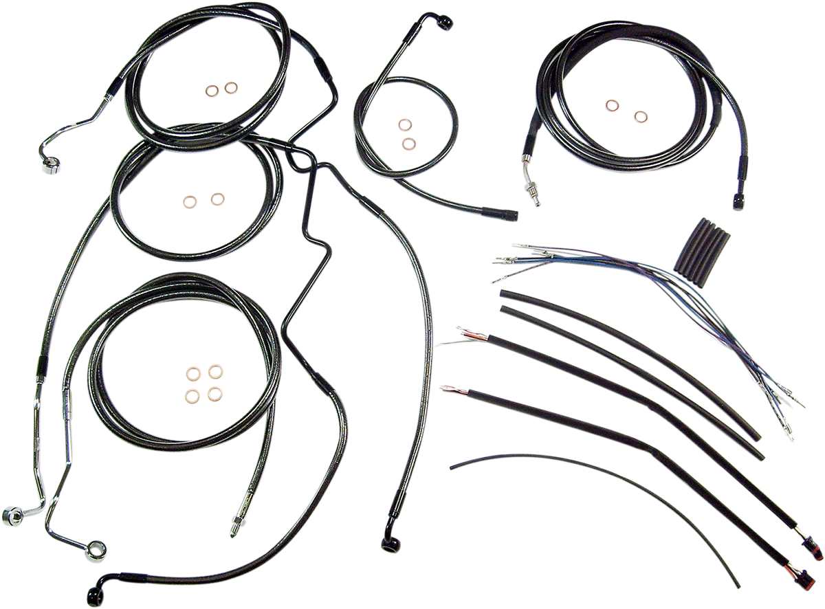 MAGNUM SHIELDING Black Pearl™ Designer Handlebar Installation Kit - 15"-17" - '14-'15 FLH