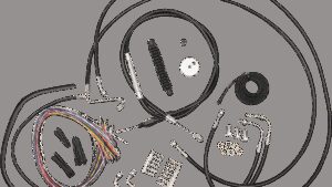LA CHOPPERS Complete Black Vinyl Braided Handlebar Cable/Brake Line Kit - Mini Handlebars - '08-'13 FLH