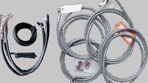 LA CHOPPERS Complete Stainless Braided Handlebar Cable/Brake Line Kit - 15"-17" Handlebars - '14-'15 FL