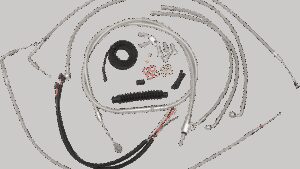 LA CHOPPERS Complete Stainless Braided Handlebar Cable/Brake Line Kit - 12"-14" Handlebars - '11-'14 Softail