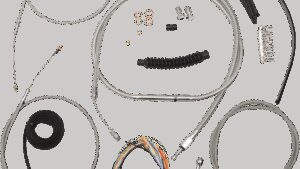 LA CHOPPERS Complete Stainless Braided Handlebar Cable/Brake Line Kit - 12"-14" Handlebars - '14-'22 Sportster