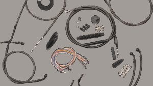 LA CHOPPERS Complete Midnight Braided Cable Kit - 12"-14" Handlebars - '96-'06 Touring