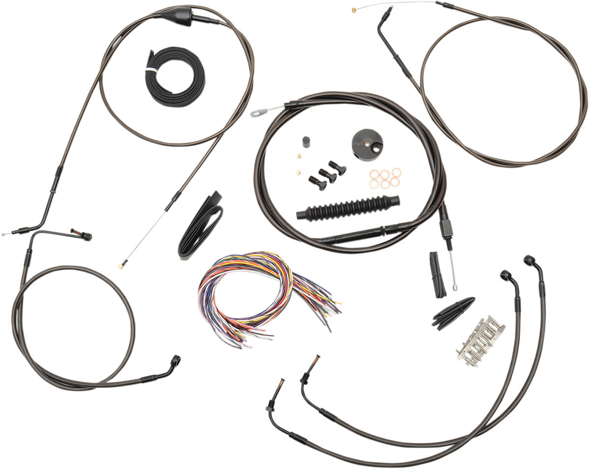 LA CHOPPERS Complete Midnight Braided Cable Kit - 15"-17" Handlebars - '96-'06 Touring
