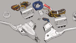 PERFORMANCE MACHINE (PM) Handlebar Control Kit - Cable - 9/16" Master Cylinder - Chrome